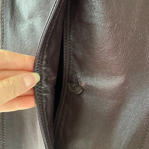 Vintage Danier Brown Leather Trench Coat - Picture 4 of 6